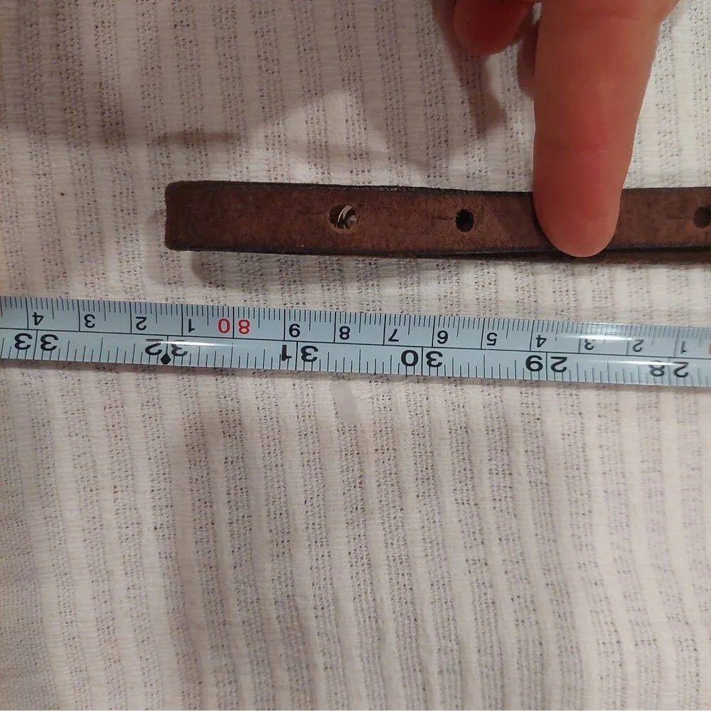 Abercrombie & Fitch Brown suede Skinny Belt O-ring Colar Stud Closure Sz Medium